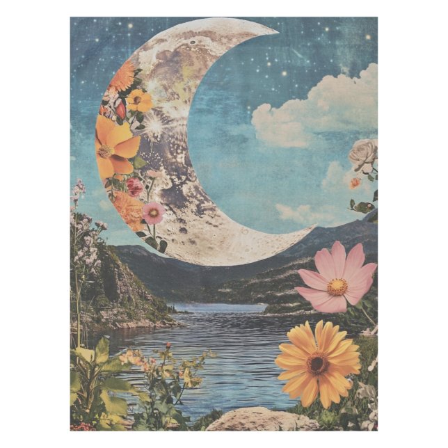 Mantel Crescent Moon Over Serene Landscape (Anverso)