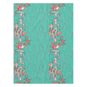 Mantel Cristianos tropicales con Santa y Flamingos