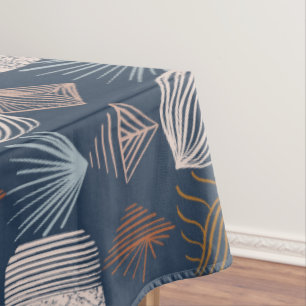 Mantel Crudo trapo tribal caribeño: Azul marino, Boho