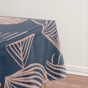 Mantel Crudo trapo tribal caribeño: Azul marino, rosa