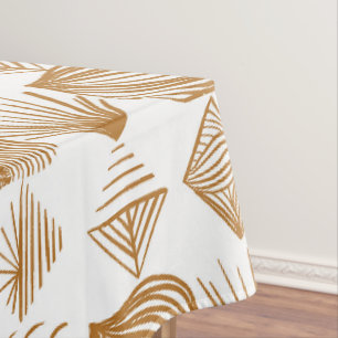 Mantel Crudo trapo tribal caribeño: oro, blanco