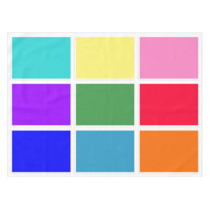 Mantel Cuadrados arcoiris en blanco