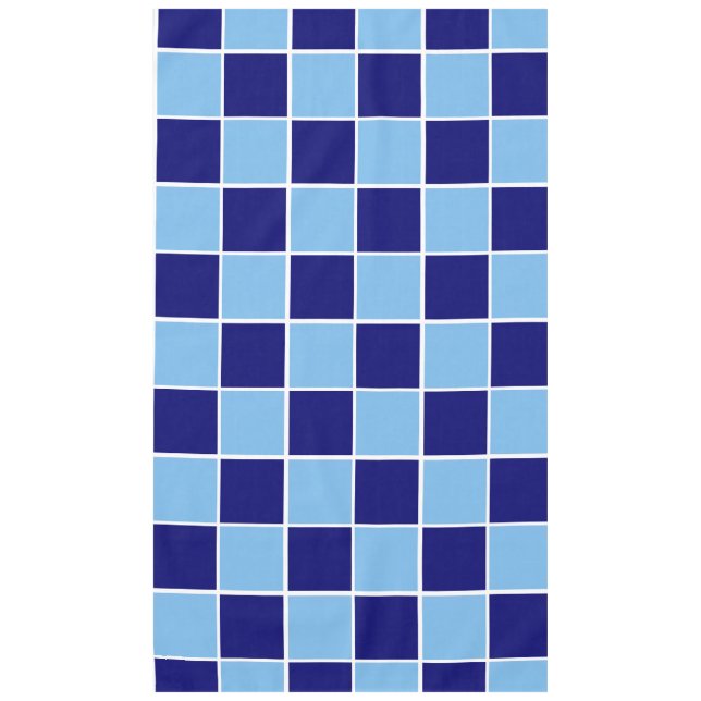 Mantel Cuadrados azul claro, naval y blanco (Anverso)