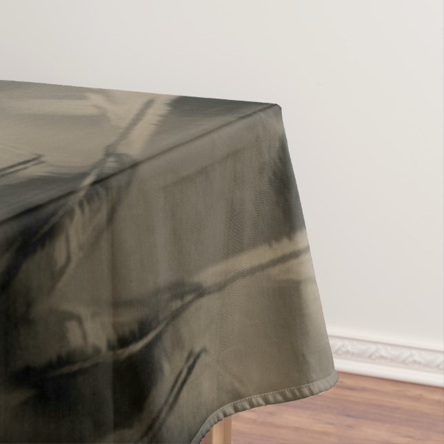 Mantel Cuadrados beige cruzados manchados con "pinceles" (In Situ)