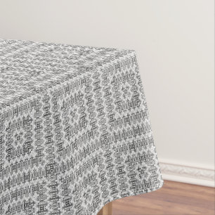 Mantel Cuadrados calados art déco retro negro blanco