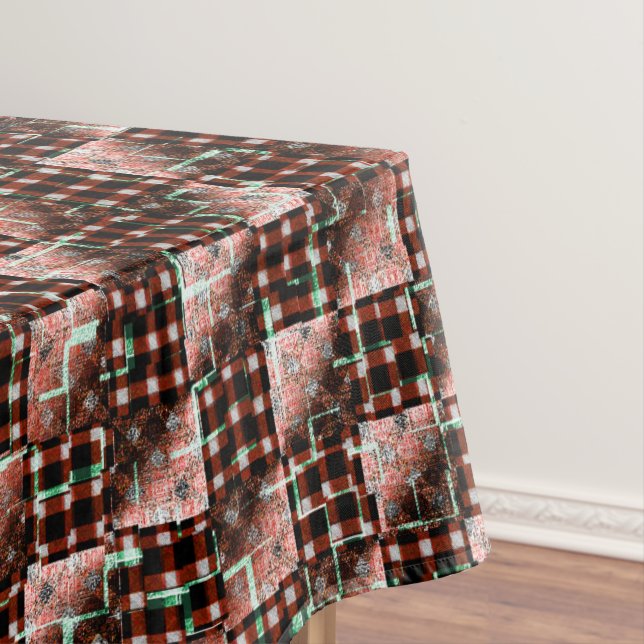 Mantel Cuadrados de cuadros rojos sometidos a un extraño  (In Situ)