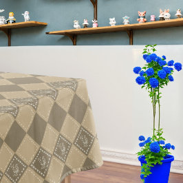 Mantel Cuadrados de flores de doodle de mosaico