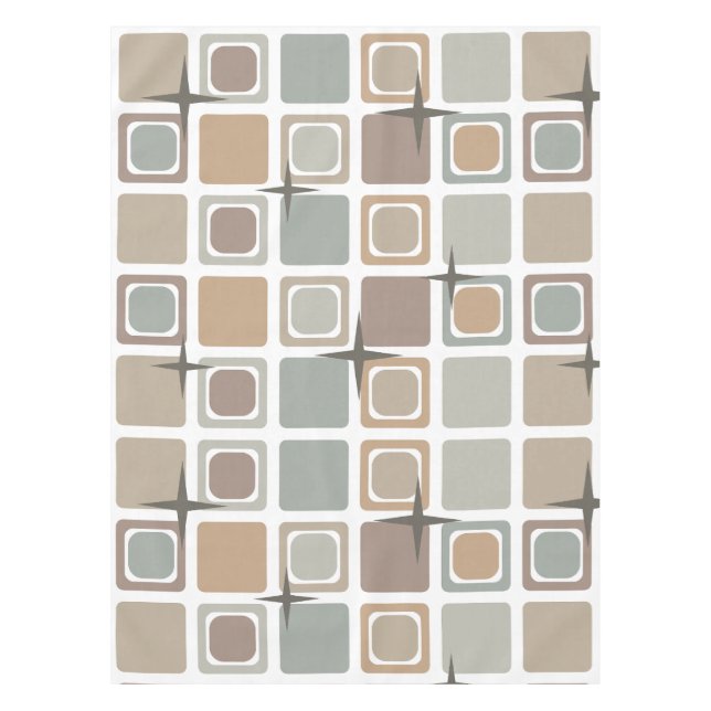 Mantel Cuadrados modernos de tonos de la tierra de mediad (Anverso)