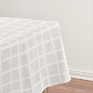 Mantel Cuadrícula geométrica simple beige blanco neutro
