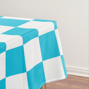 Mantel Cuadro de ajedrez azul acuático clásico