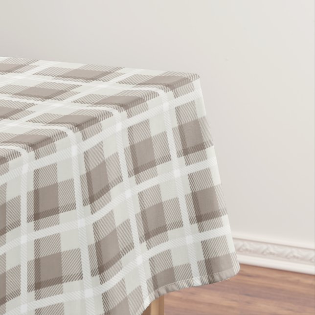 Mantel Cuadro de gingham marrón mocha búfalo  (In Situ)