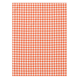 Mantel Cuadro de Houndstooth Blanco Naranja