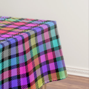 Mantel Cuadro de Madras Brillante Arcoíris