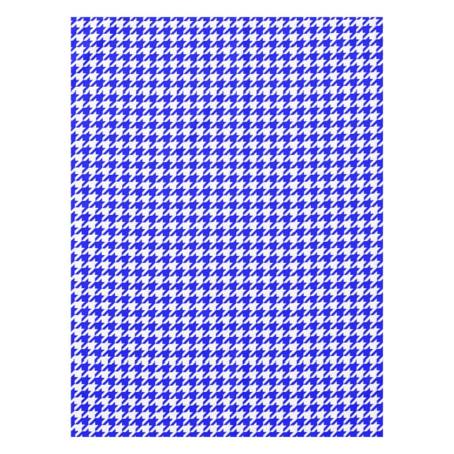 Mantel Cuadro de Piedra Houndstooth Azul Blanco (Anverso)