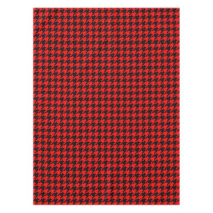 Mantel Cuadro Escocés de Pata de Gallo Rojo y Negro