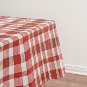 Mantel Cuadro Escocés Rojo Cereza Retro Vintage Texturiza