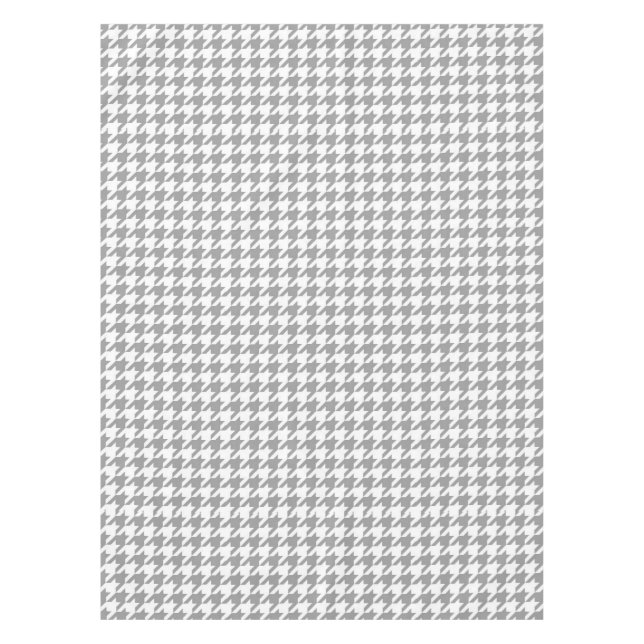 Mantel Cuadro Houndstooth Gris Ceniza Blanco (Anverso)
