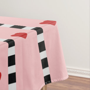 Mantel Cuadros de corazones rojas y rosas