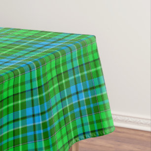 Mantel Cuadros Escoceses Azules y Verdes Tartán Verde