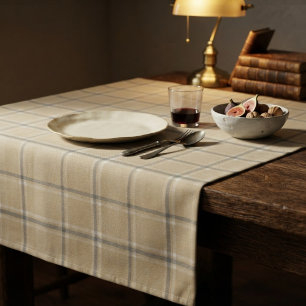 Mantel Cuadros Escoceses Beige Neutro
