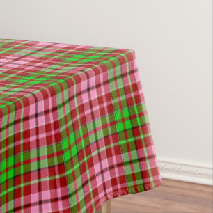 Mantel Cuadros Escoceses Rosa y Verde Rojo