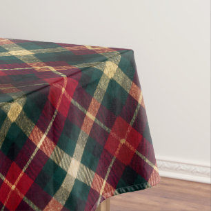 Mantel Cuadros Escoceses Tradicionales Rojo Verde Tartán
