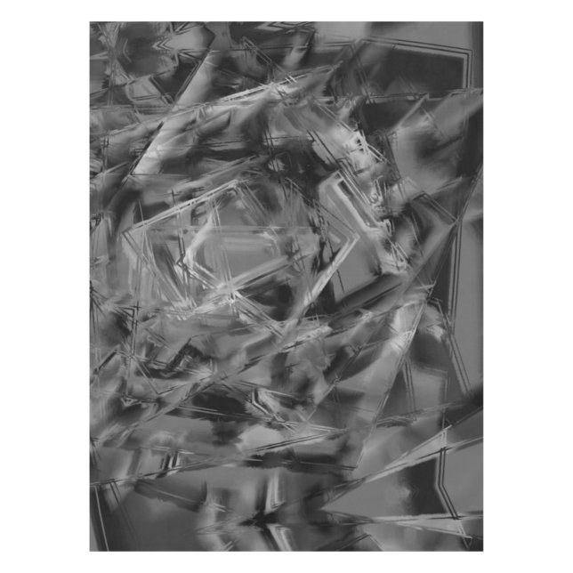 Mantel Cuadros manchados de gris negro, 'trazos de pincel (Anverso)