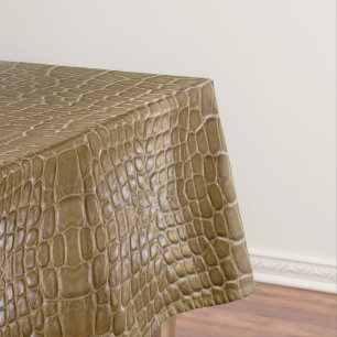 Mantel cuero de cocodrilo beige marrón salvaje