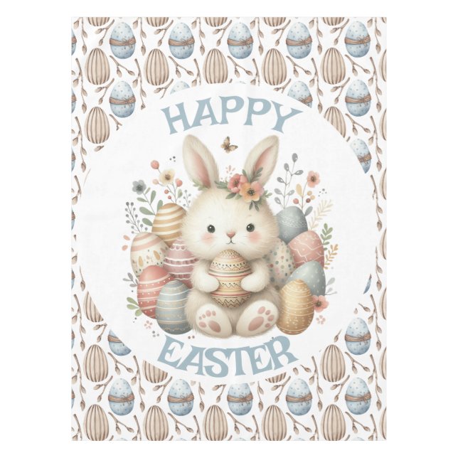 Mantel Cuidada acuarela Bunny Easter (Anverso)