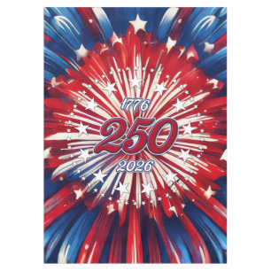 Mantel Cumpleaños 250 de América 1776-2026 Fuegos Artific