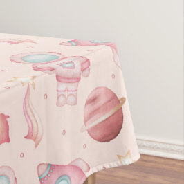 Mantel Cumpleaños Espacial de Niña Astronauta Rosa