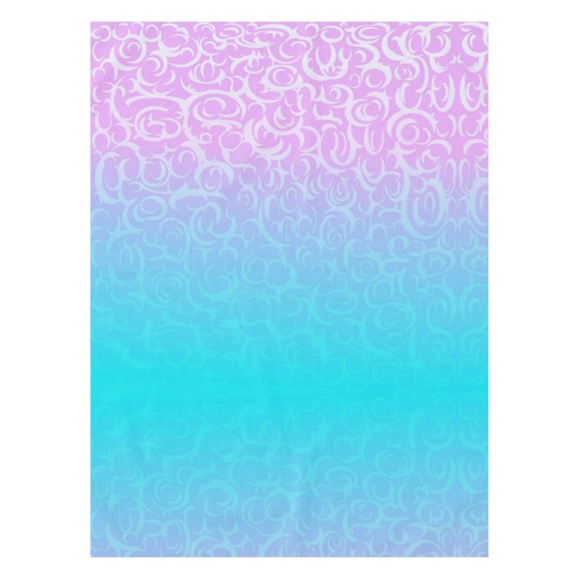 Mantel Curvas azules rosadas (Anverso)