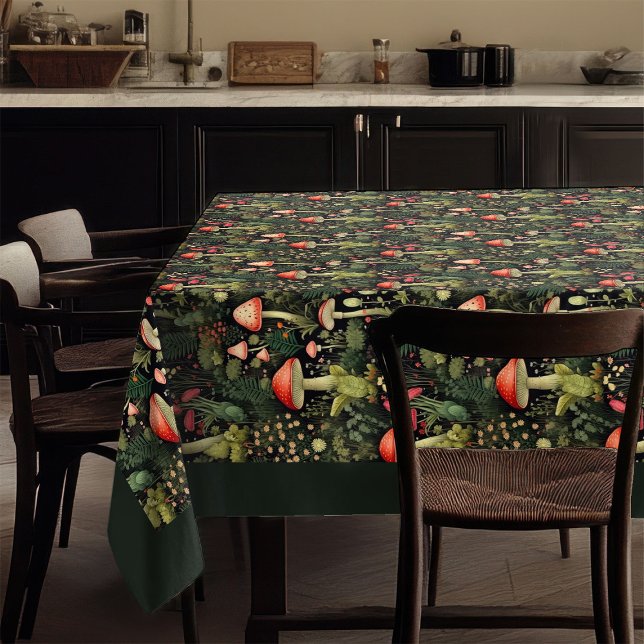 Mantel Custom Nature Tablecloth Mushrooms in Warm Hues (Custom Nature Tablecloth Mushrooms in Warm Hues)