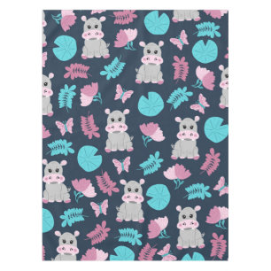 Mantel Cutáneo rosa Verde azulado Hippo Floral Mariposa L