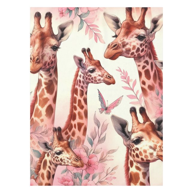 Mantel Cute acuarela Giraffe (Anverso)