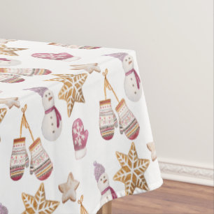 Mantel Cute acuarela Winter Glowes Snowman Cookies