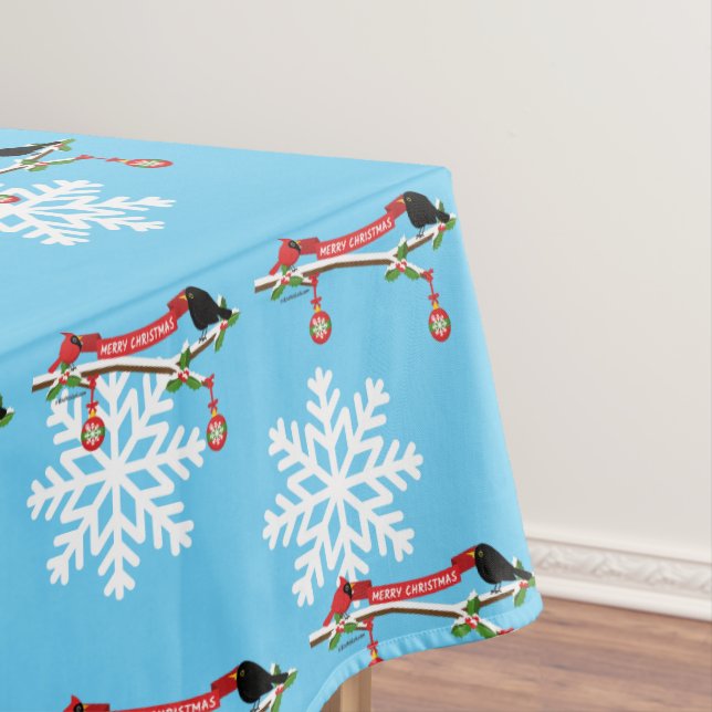 Mantel Cute Blackbird Y Cardenal En Sucursal - MERRY XMAS (In Situ)