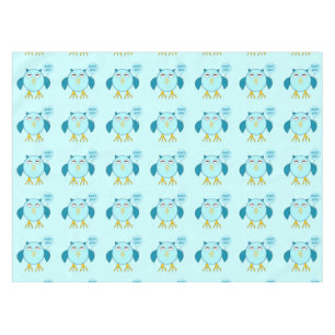 Mantel Cute Blue Baby Boy Owl Tablecloth
