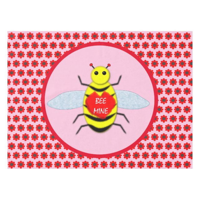Mantel Cute Día de San Valentín Bee (Frente (Horizontal))
