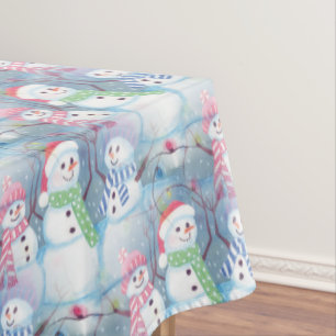 Mantel Cute divertida temporada de invierno arte acuarela