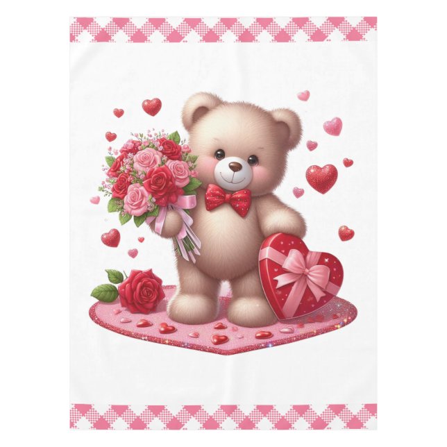 Mantel Cute El día de San Valentín Teddy Bear (Anverso)