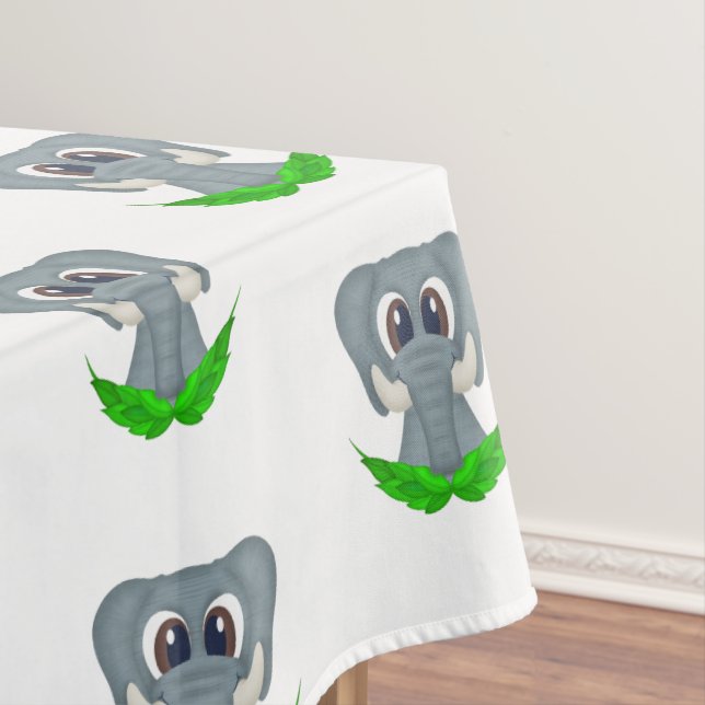 Mantel Cute Elephant Kids Birday Safari Animal Pattern (In Situ)
