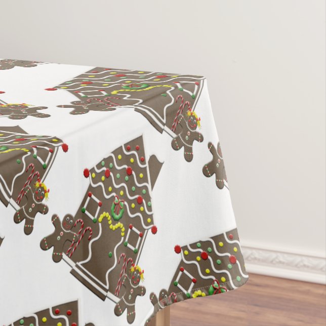 Mantel Cute Gingerbread House Cookies Tablecloth (In Situ)