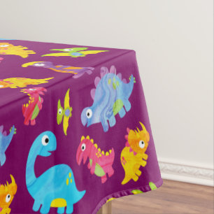 Mantel Cute Girly Colorful Purple Dinosaur Tema Cumpleaño