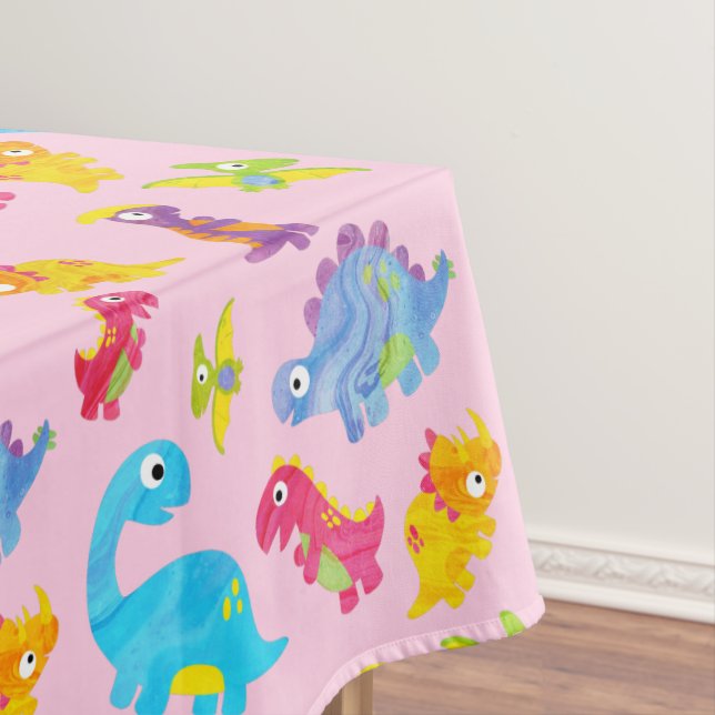 Mantel Cute Girly colorido tema de los dinosaurios rosado (In Situ)