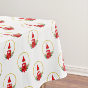 Mantel Cute Gnome y Navidades Wreath Pattern Tableclol