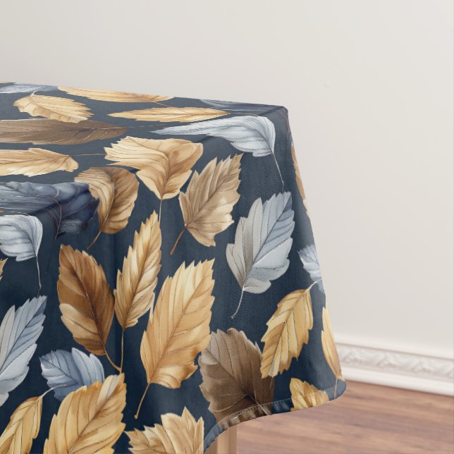 Mantel Cute Gold/Blue Autums Leaves (In Situ)