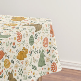 Mantel Cute Hand Drawn Spring Bunnies Tablecloth