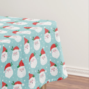 Mantel Cute Happy Santa Head en la menta
