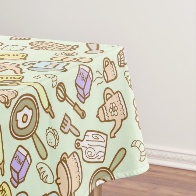 Mantel Cute Kitchenware Green Tableclol (In Situ)